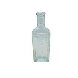 Vintage 1940s Rawleighs Trademark Green Tint Glass 4oz Bottle